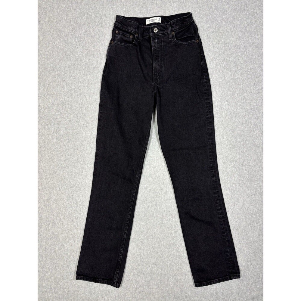 Abercrombie & Fitch 90s Denim Ultra High Rise Curve Love Slim Black Jeans Size 0